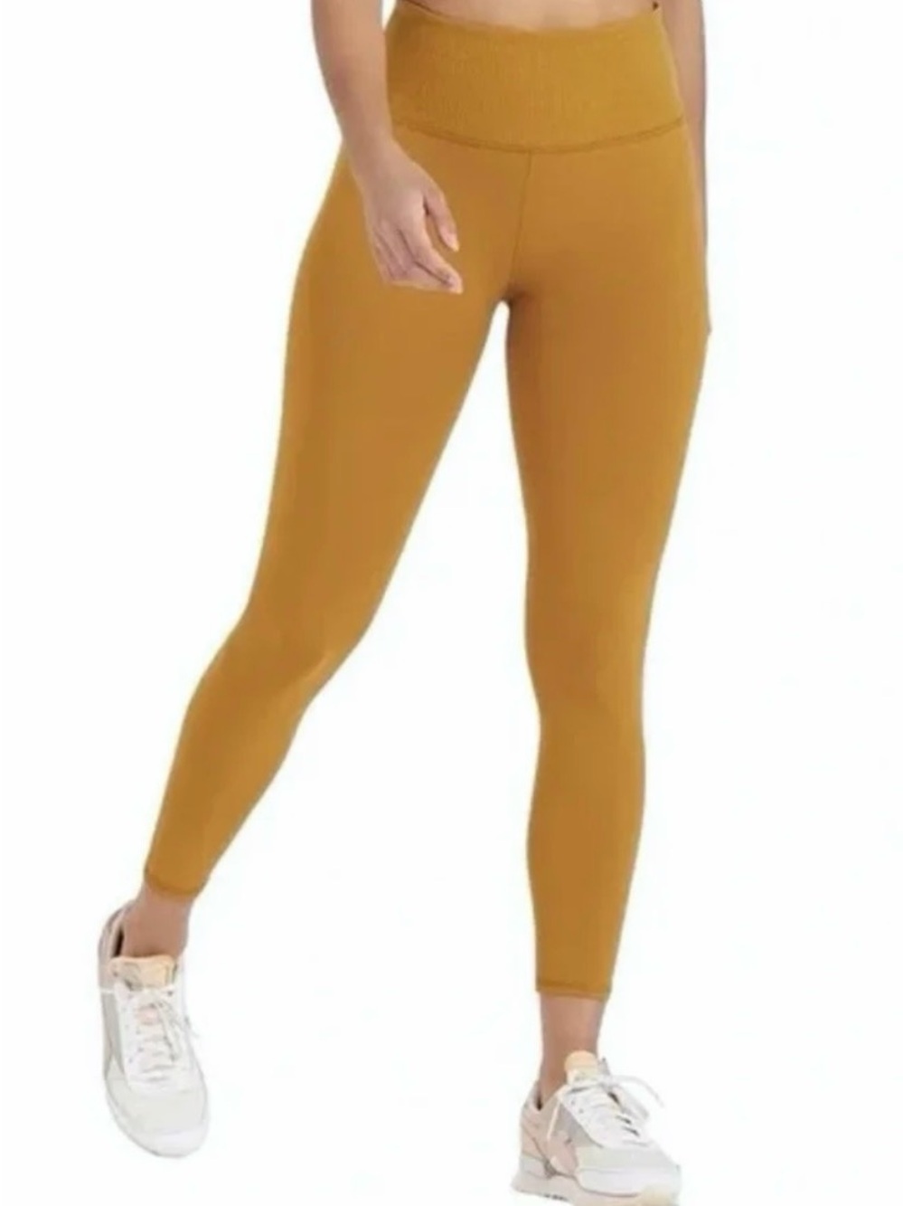 💛 Vuori Ribbed High-Waist Leggings in Mustard Yellow Size S